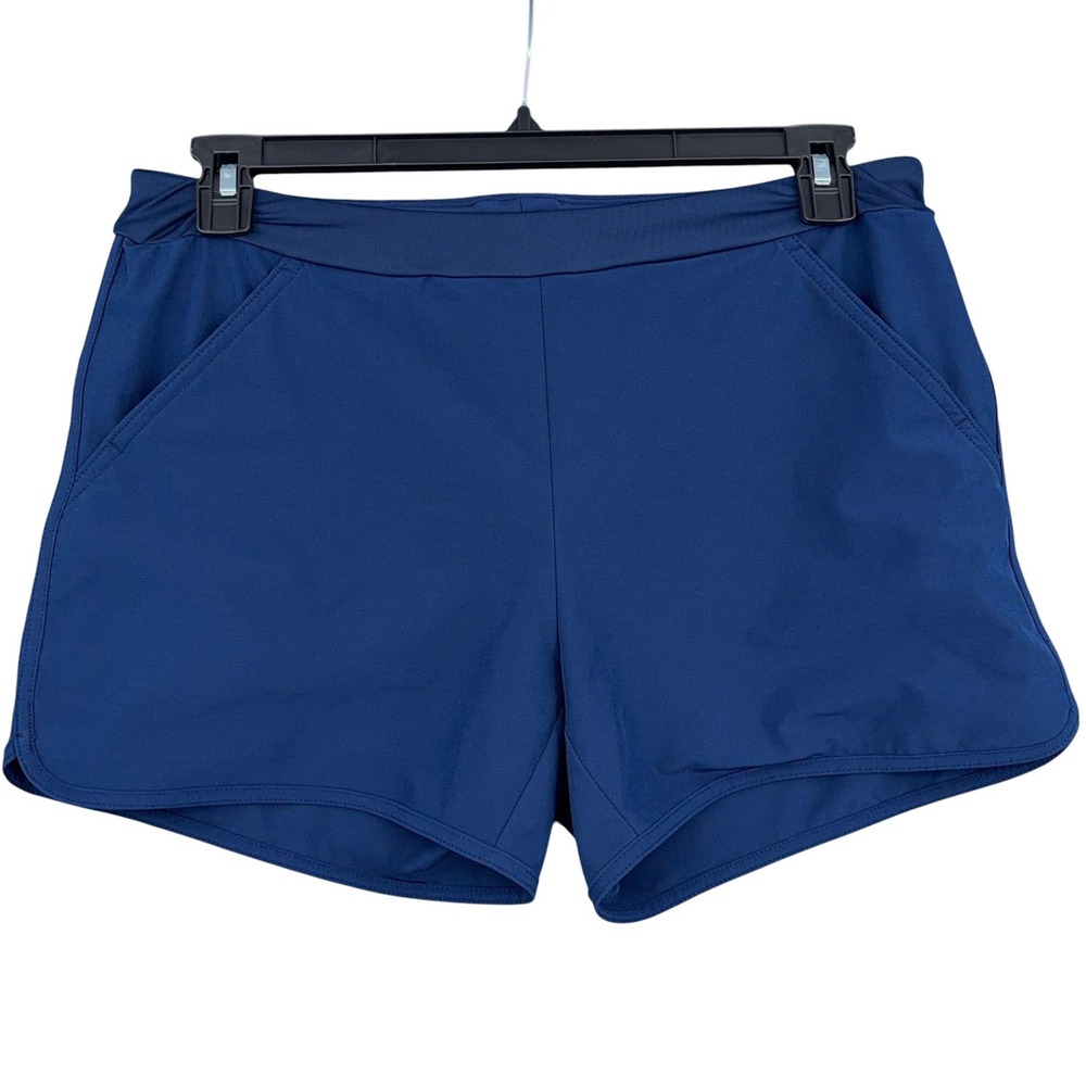 Lands End Swim‎ Shorts Women XL 14-16 Polyester Spandex Blue